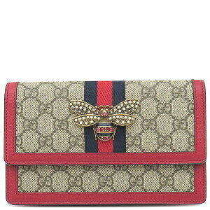 Gucci Queen Margaret Chain Bag GG Supreme Red Double Web Sherry Brown